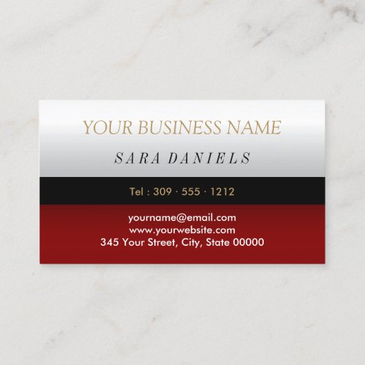 Dunkelrote, schwarze und weiße Zimtlippen, rote Li Visitenkarte (Rückseite)