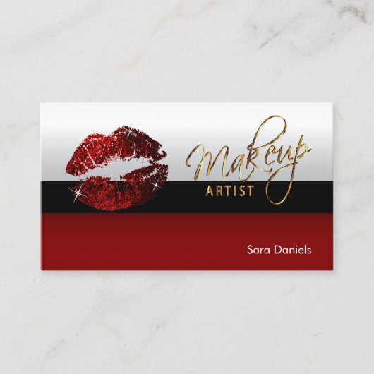 Dunkelrote, schwarze und weiße Zimtlippen, rote Li Visitenkarte (Vorderseite)