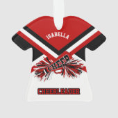 Dunkelrote, Schwarzweiss-Cheerleader Ornament (Rückseite)
