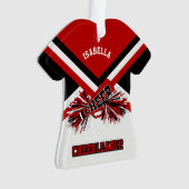 Dunkelrote, Schwarzweiss-Cheerleader Ornament (Vorderseite)
