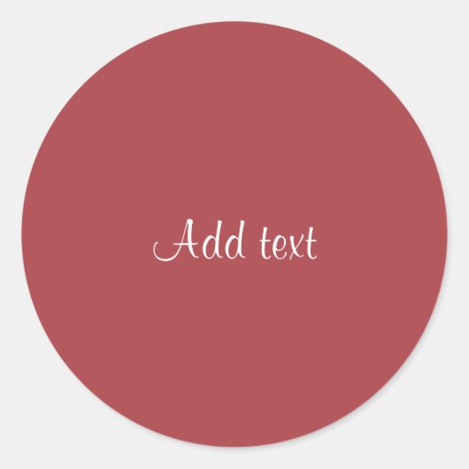 Dunkelrote, solide Farbvorlage Runder Aufkleber (Vorderseite)