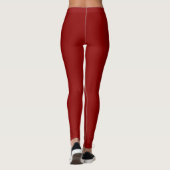 Dunkelrote, solide Leggings (Rückseite)
