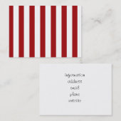 Dunkelrote Streifen (2. Farbe hinzufügen) Visitenkarte (Vorne/Hinten)