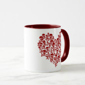 Dunkelrote Tasse des Schädelherzes (VorderseiteRechts)
