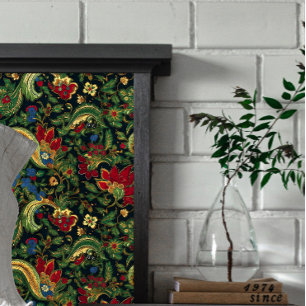 Dunkelrote und blaue Blumen Chinoiserie Dekoupage Seidenpapier