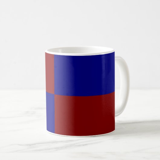 Dunkelrote und blaue Rechtecke Kaffeetasse (VorderseiteRechts)
