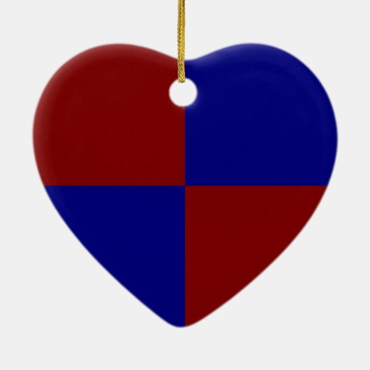 Dunkelrote und blaue Rechtecke Keramik Ornament (Hinten)