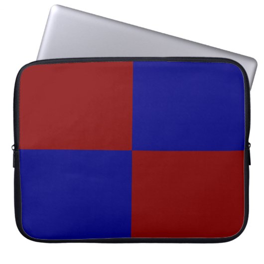 Dunkelrote und blaue Rechtecke Laptopschutzhülle (Vorderseite)
