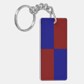 Dunkelrote und blaue Rechtecke Schlüsselanhänger (Vorderseite links)