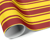 Dunkelrote und gelbe Streifen/Linienmuster Geschenkpapier (Rolleneckpunkt)