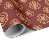 Dunkelrote und goldene Punkte und Kreise Geschenkpapier (Rolleneckpunkt)