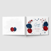 dunkelrote und marineblau blühende Blumen silber b Gästebuch (Voll)