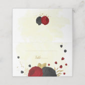 dunkelrote und schwarze Blume goldene botanische H Platzkarte (Außenseite Aufgefaltet)