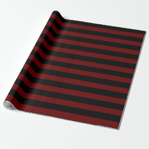 Dunkelrote und schwarze Streifen Geschenkpapier