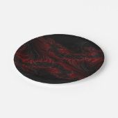 Dunkelrote und schwarze Wellen haben Tapeten Pappteller (Schrägansicht)