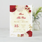 dunkelrote und weiße Blume, botanisch Save The Date (Stehend Vorderseite)