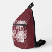 DUNKELROTE UND WEISSE BLUME CROSSBODY BAG (Rechte Ecke)