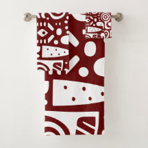 Dunkelrote und weiße Doodles 4