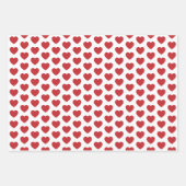 Dunkelrote und weiße Herzen Geschenkpapier Set (Vorderseite 3)