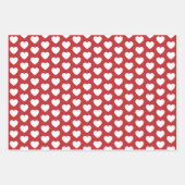 Dunkelrote und weiße Herzen Geschenkpapier Set (Vorderseite 2)