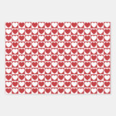 Dunkelrote und weiße Herzen Geschenkpapier Set (Vorderseite)