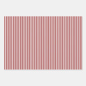Dunkelrote und weiße Streifen Geschenkpapier Set (Vorderseite)