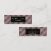 Dunkelrote und weiße Streifen Mini Visitenkarte (Vorne/Hinten)