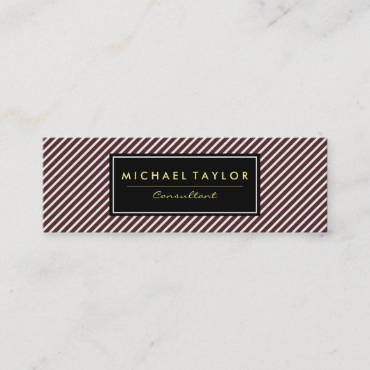 Dunkelrote und weiße Streifen Mini Visitenkarte (Vorderseite)
