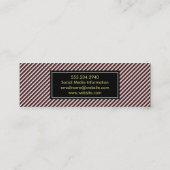 Dunkelrote und weiße Streifen Mini Visitenkarte (Rückseite)