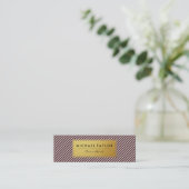 Dunkelrote und weiße Streifen Mini Visitenkarte (Stehend Vorderseite)