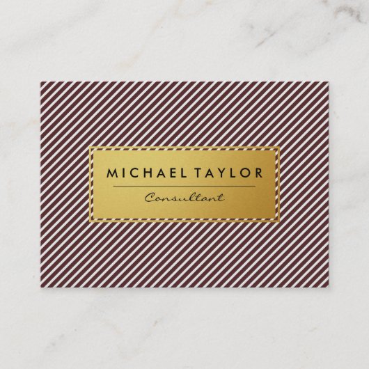 Dunkelrote und weiße Streifen Visitenkarte (Vorderseite)