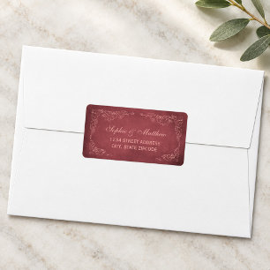 Dunkelrote Weinberg-Weinrebe Hochzeitsadresse Adressaufkleber