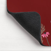 Dunkelrote Wildblume Aquarellfarbe Maus Pad Mousepad (Ecke)