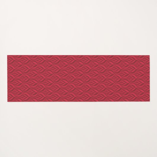 Dunkelroter Blattwirbel gemustert Yogamatte (Rückseite (Horizontal))