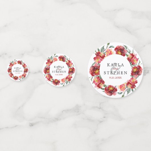 Dunkelroter Blume Konfetti (Vorderseiten)