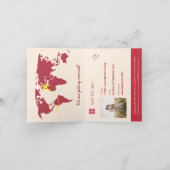 Dunkelroter chinesischer Hochzeitspass Save the Da Ankündigung (Innenseite)