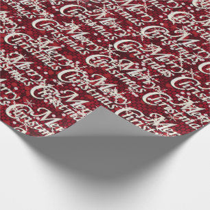 Dunkelroter Confetti-frohe Weihnachten Geschenkpapier