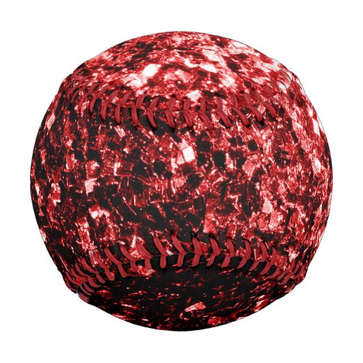 Dunkelroter falscher Glitter funkelt Bling Baseball (Vorderseite)