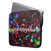 Dunkelroter Funkelschlauch Laptopschutzhülle (Vorderseite Links)