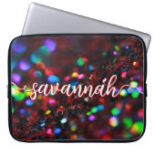 Dunkelroter Funkelschlauch Laptopschutzhülle (Vorderseite)