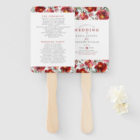 Dunkelroter Garten-Blume Fächer (Vorne und Hinten)