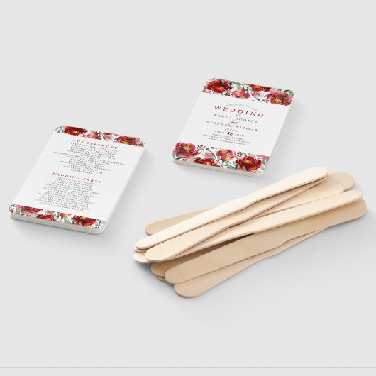 Dunkelroter Garten-Blume Fächer (Non-assembled)