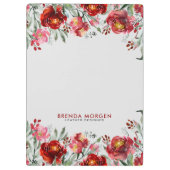 Dunkelroter Garten-Blume Klemmbrett (Rückseite)