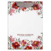 Dunkelroter Garten-Blume Klemmbrett (Vorderseite)