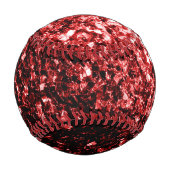 Dunkelroter Glitzer funkelnder Monogrammname Baseball (Rückseite)