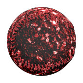 Dunkelroter Glitzer funkelnder Monogrammname Baseball (Vorderseite Links)