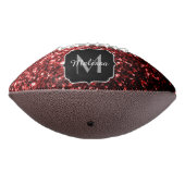 Dunkelroter Glitzer funkelnder Monogrammname Football (Gedreht 270)