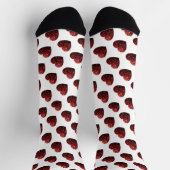 Dunkelroter Glitzer Glitzern weiß Socken (Oben)