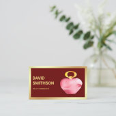 Dunkelroter Goldfohlen Pink Parfüm Flasche Visitenkarte (Stehend Vorderseite)