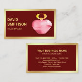 Dunkelroter Goldfohlen Pink Parfüm Flasche Visitenkarte (Vorne/Hinten)